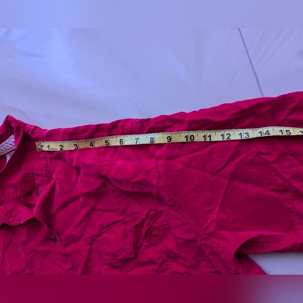 EXPRESS Compagnie Internationale Shirt Sleeve button-down Shirt 100% Silk M - Picture 5 of 14